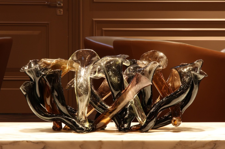 Ritz Carlton Berlin, glass sculpture in the smoking lounge, 2018